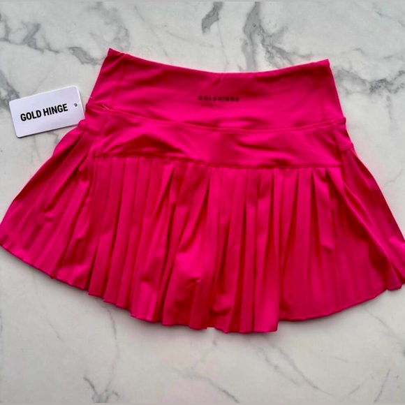 Gold Hinge Dresses & Skirts - Gold Hinge Hot Pink Pleated Tennis Skirt (Long)